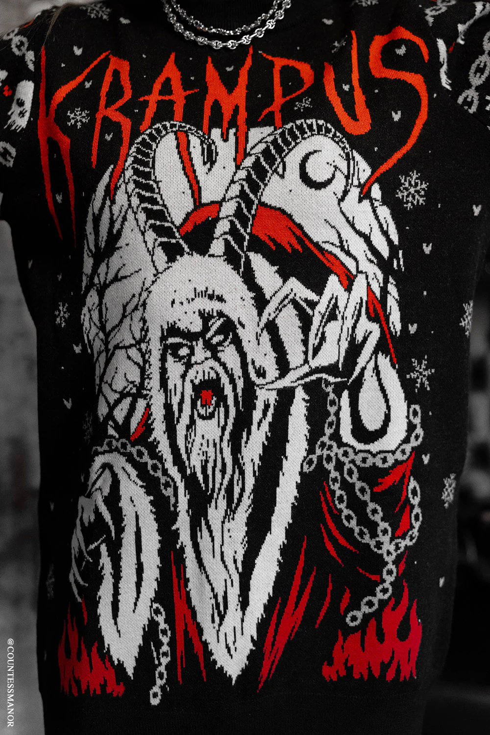 Krampus Knit Christmas Sweater - Image 9