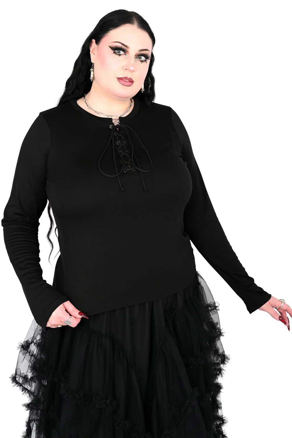 Lace Up Long Sleeve Top - Image 4