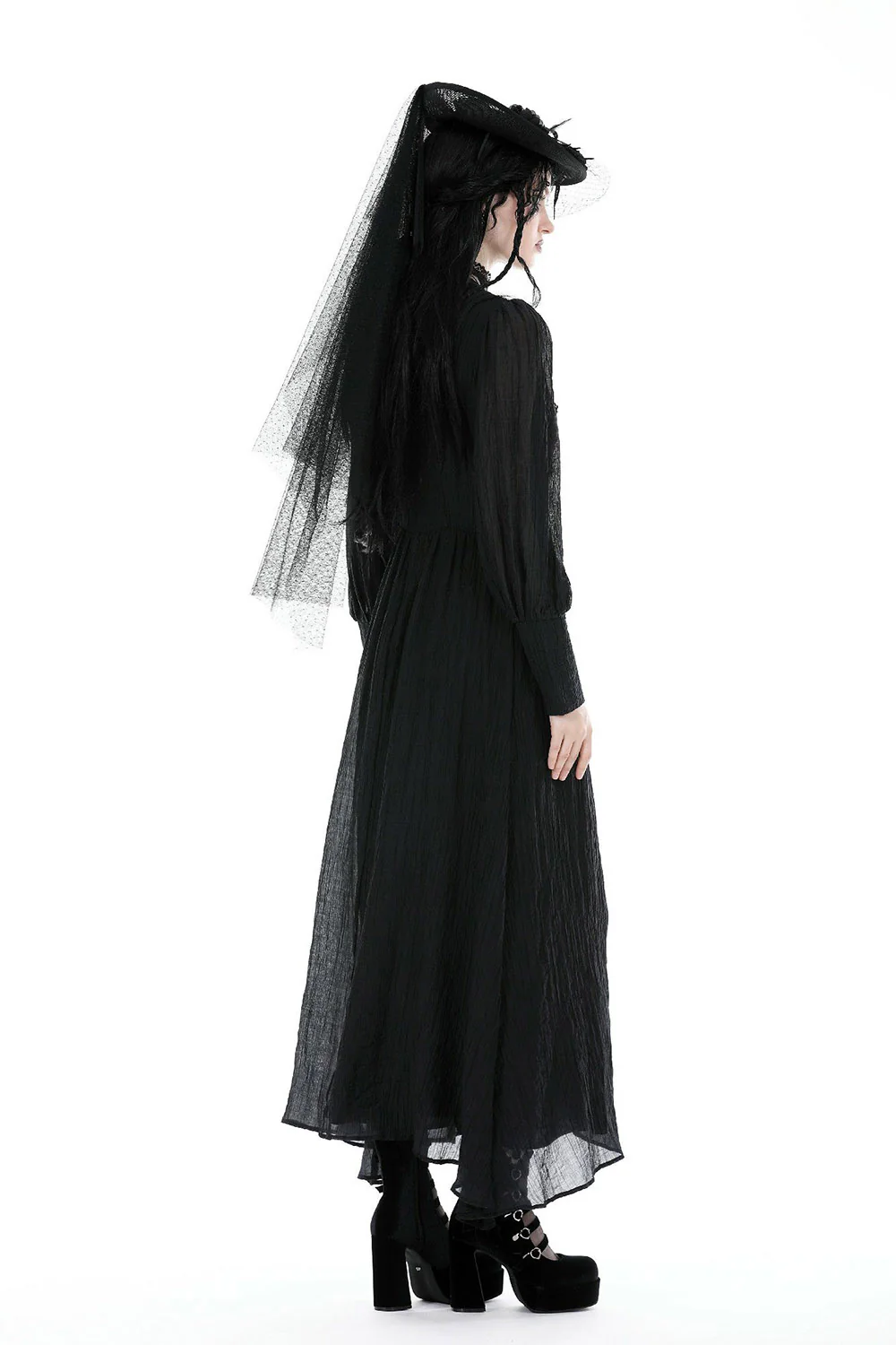 Lady Sorrow Veiled Victorian Hat - Image 7