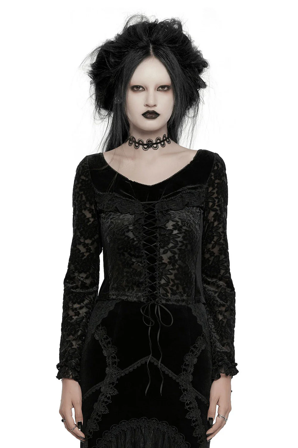 Lamentation Lace-Up Blouse - Image 2