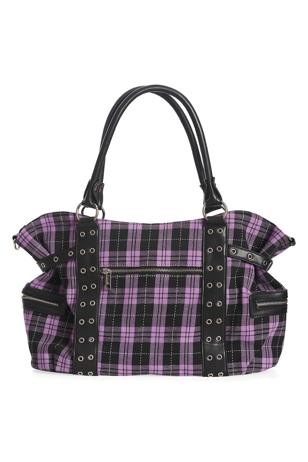Lavender Plaid Punk Bag [PURPLE/BLACK] - Image 4