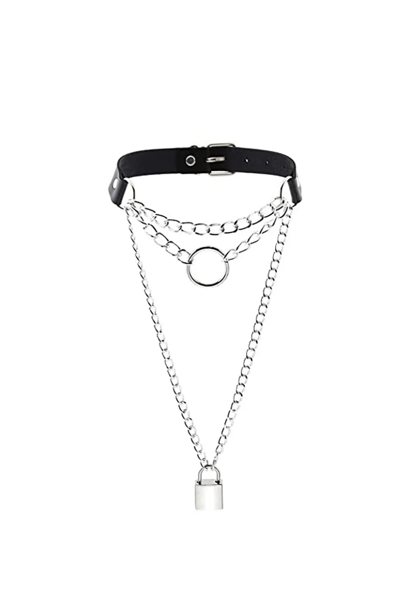 Layered Chain Choker Necklace - Image 4
