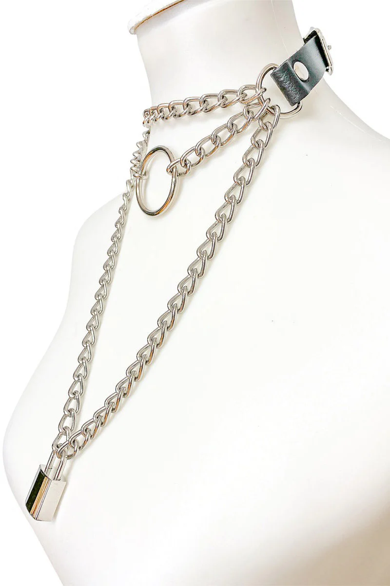 Layered Chain Choker Necklace - Image 5