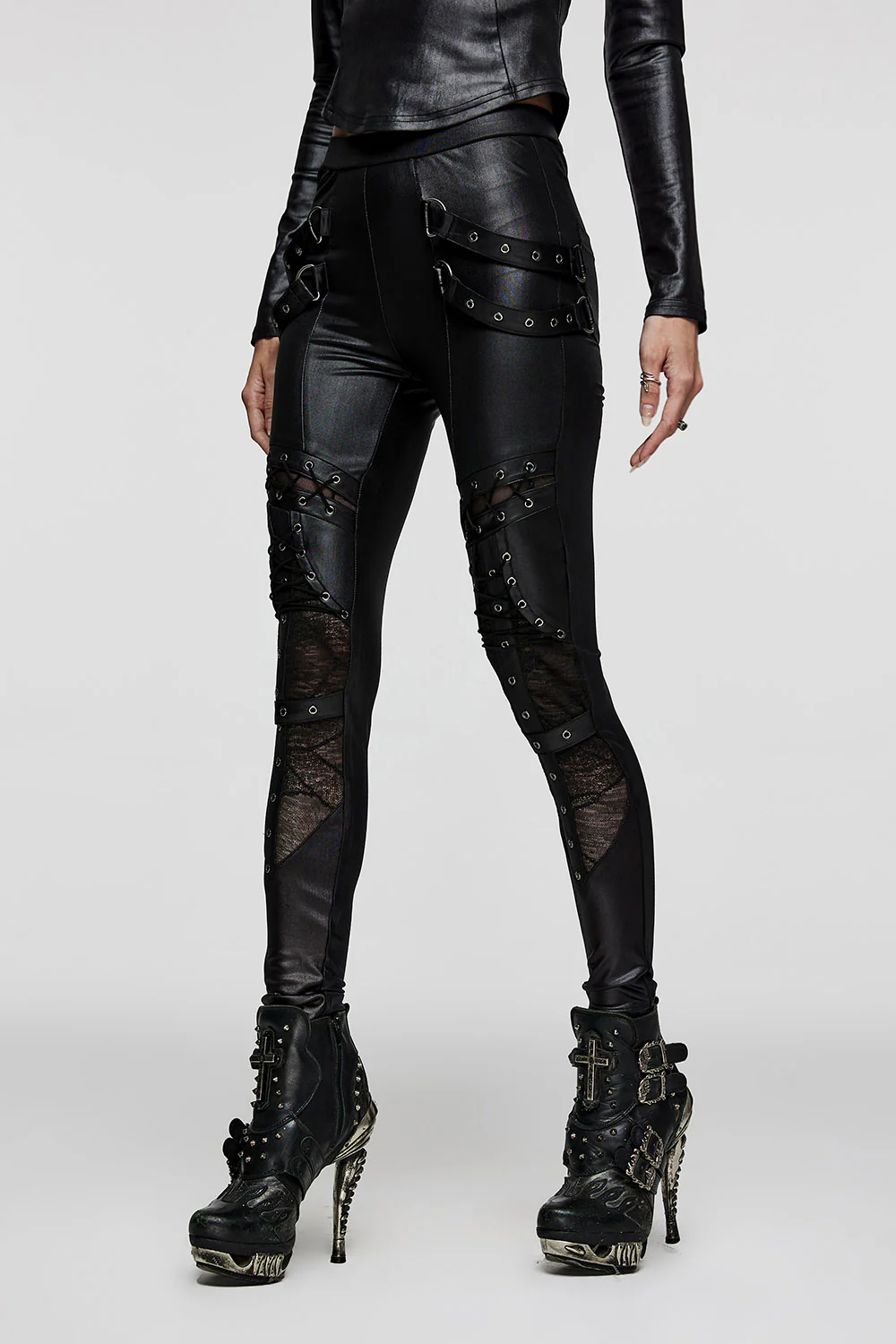 Leather Lace-Up Leggings - Image 2