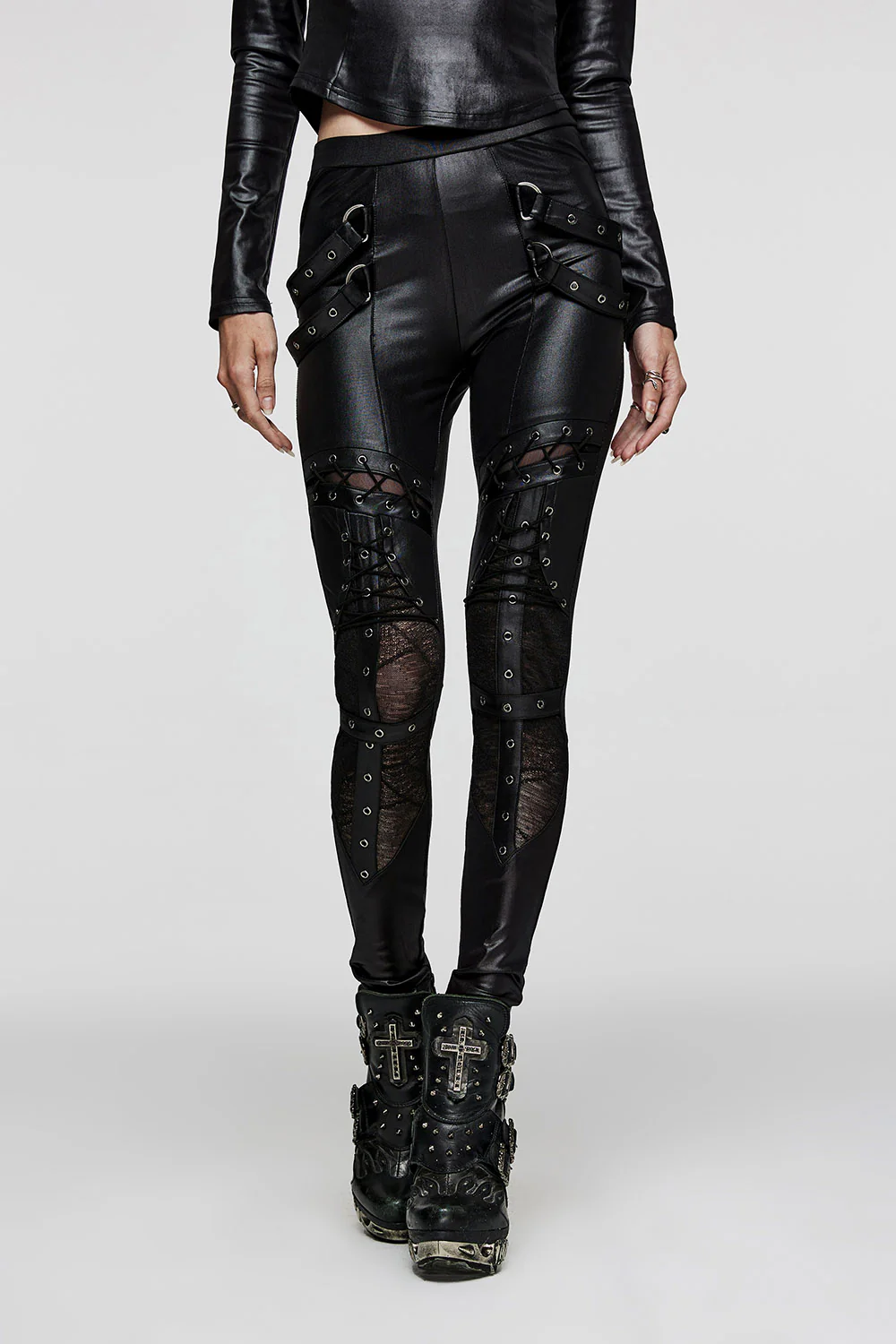 Leather Lace-Up Leggings - Image 3