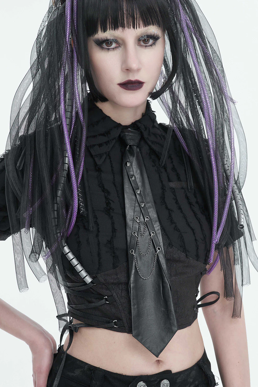 Leather Punk Necktie - Image 2