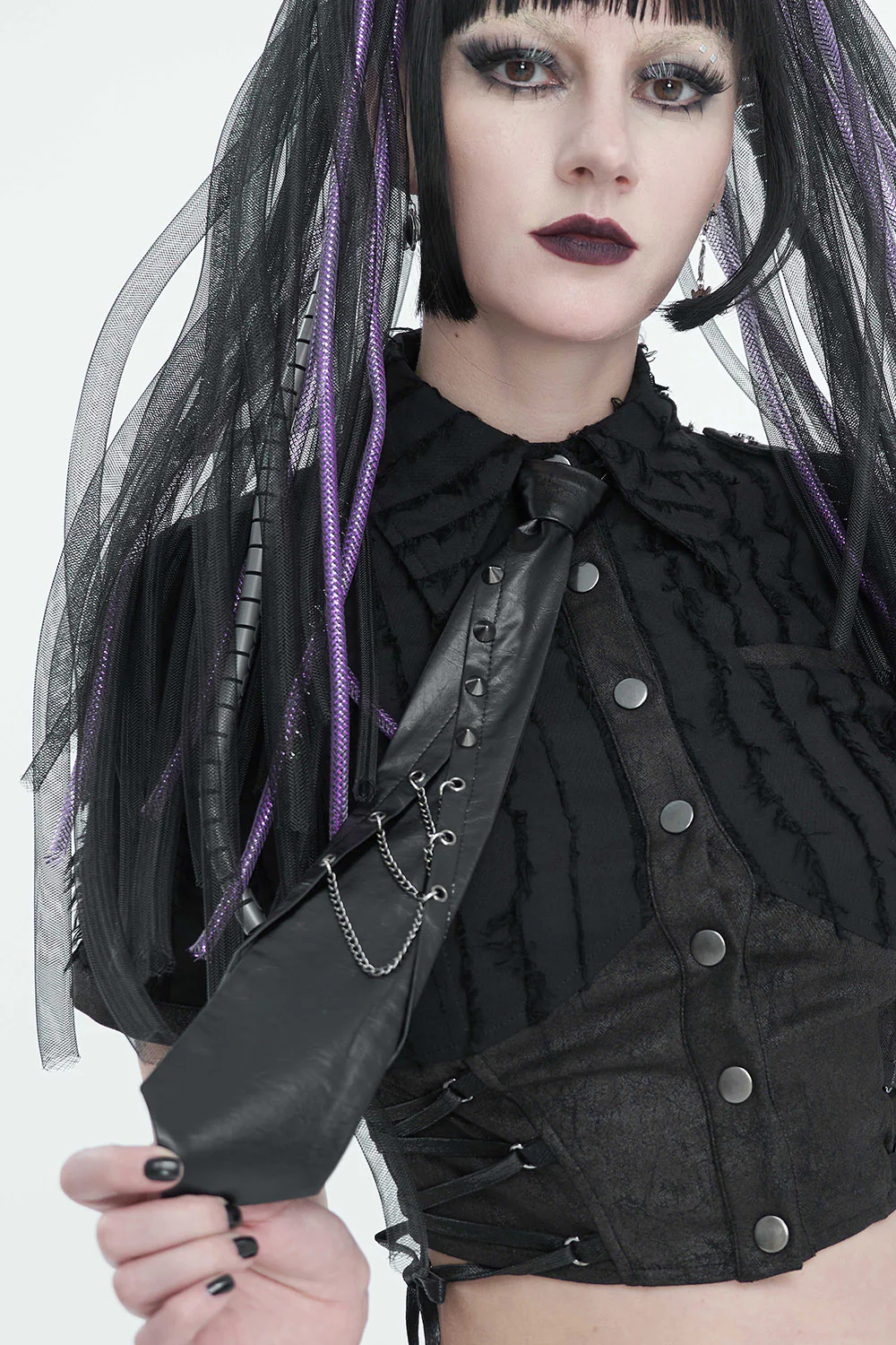 Leather Punk Necktie - Image 3