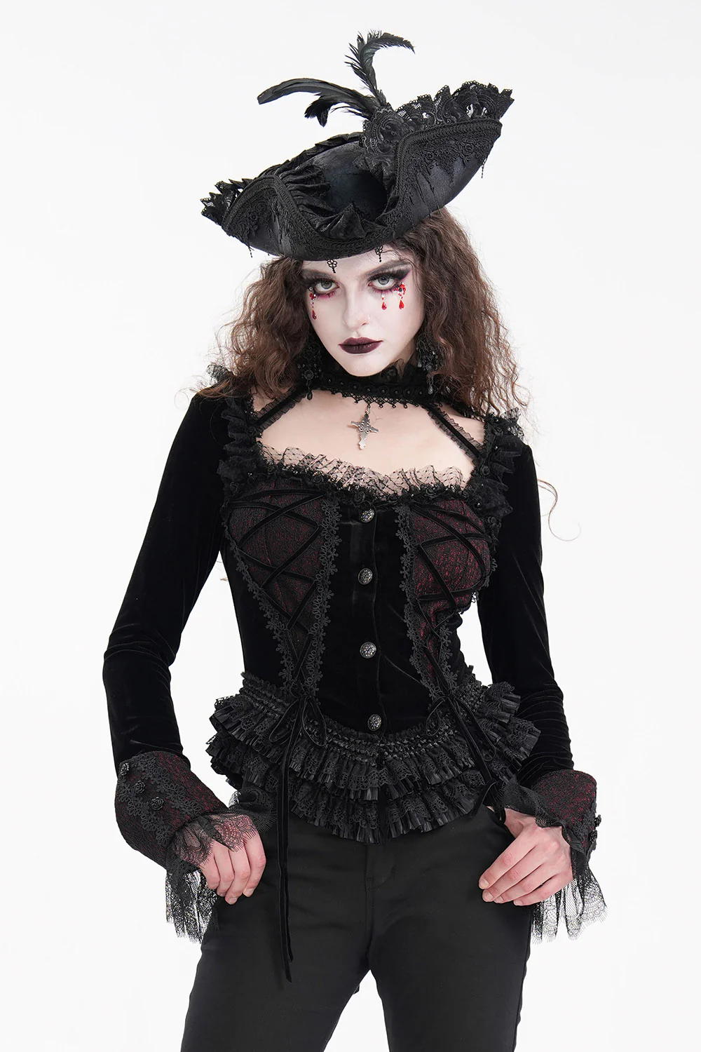 Lestat Victorian Goth Top - Image 2
