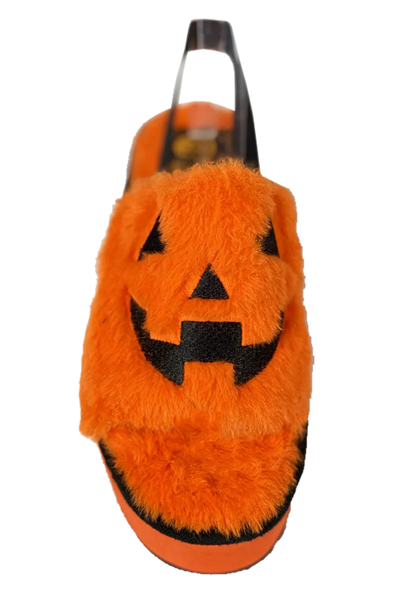 Lilly Jack-O-Lantern Platform Fur Slides [Orange] - Image 3