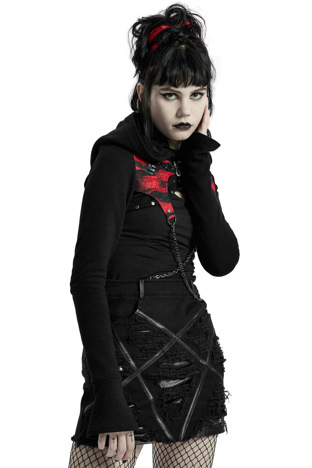Little Black Raincloud Mini Skirt - Image 2