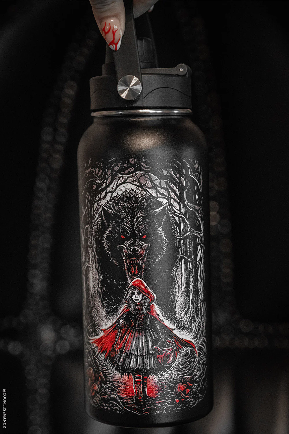 Little Dead Riding Hood 32 Oz Water Bottle - Image 3