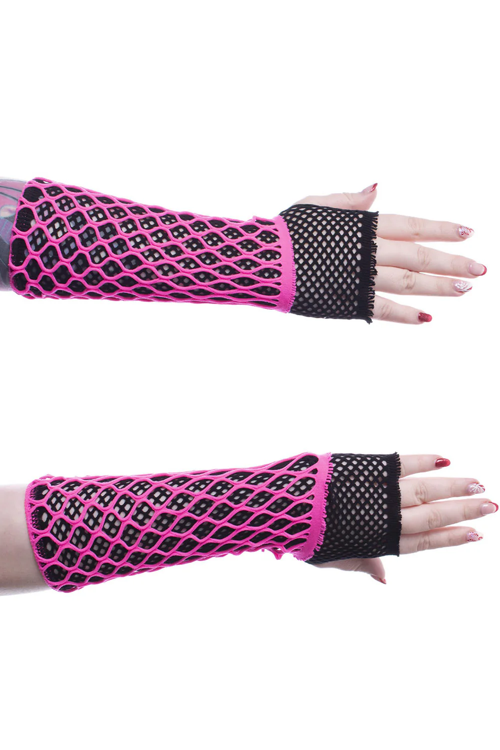 Lolita Mesh Gloves [PINK/BLACK] - Image 3
