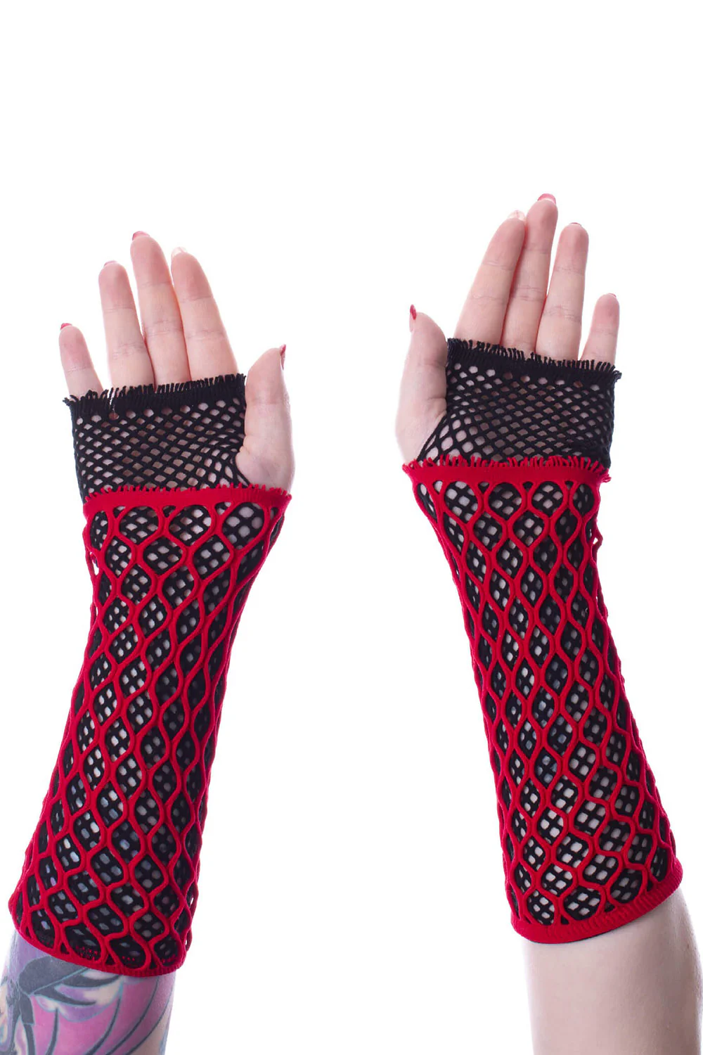 Lolita Mesh Gloves [RED/BLACK] - Image 2