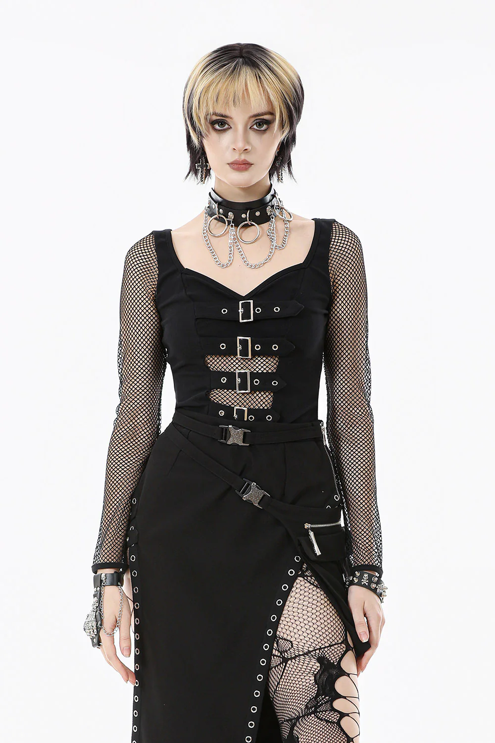 Luna Eclipse Cotton Fishnet Top