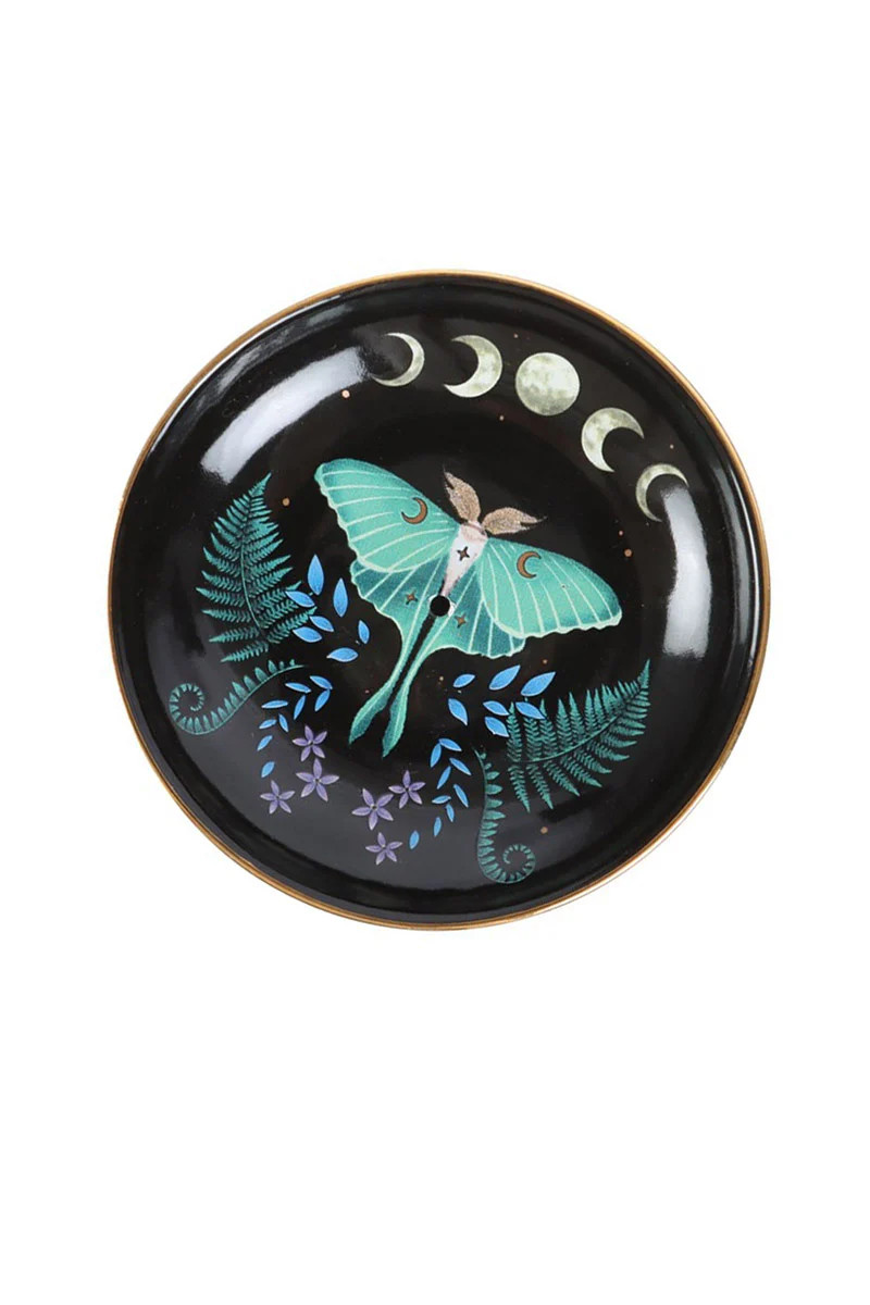 Luna Moth Ceramic Incense Holder Plate - Image 4
