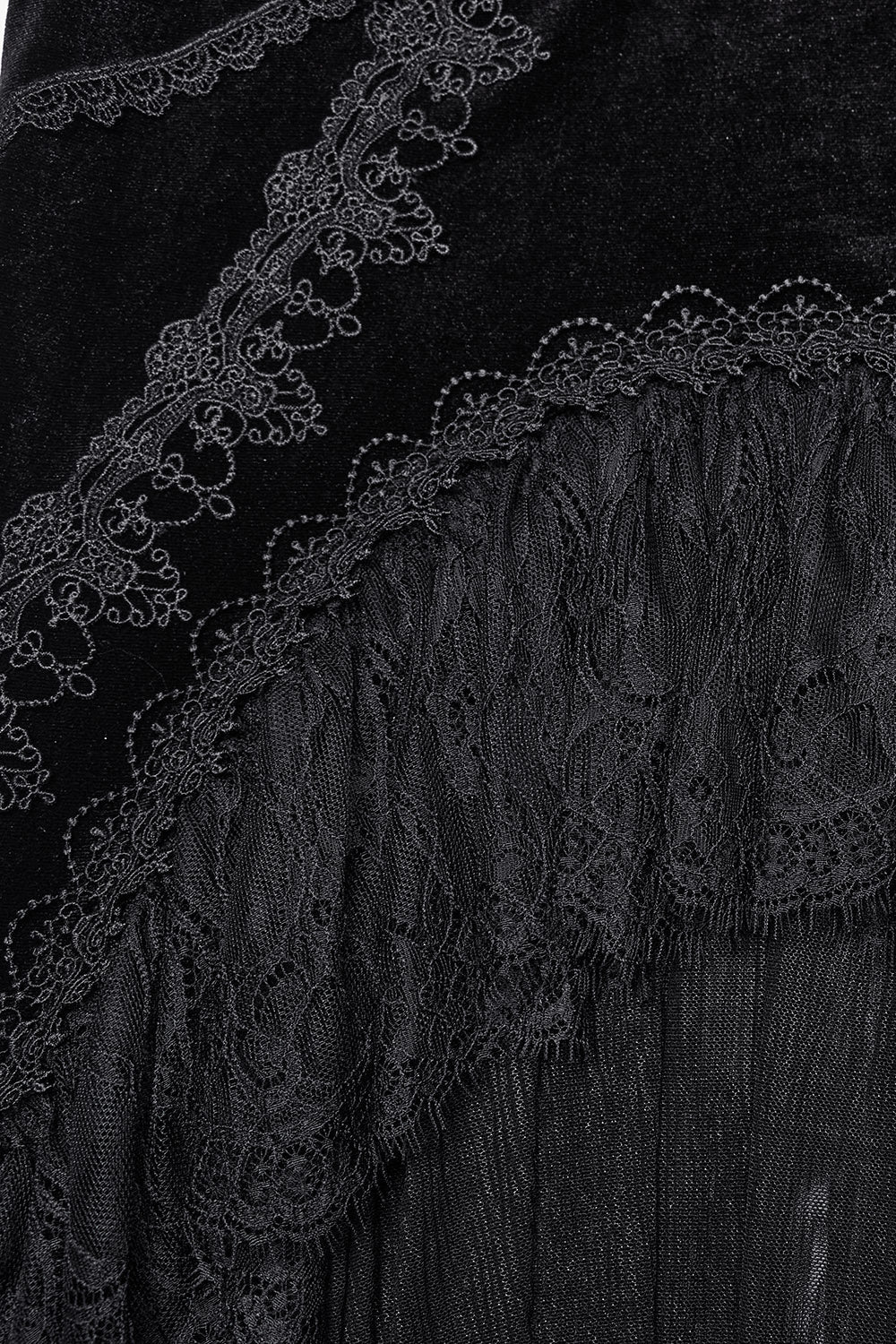 Lunar Eclipse Velvet Mesh Maxi Skirt - Image 9