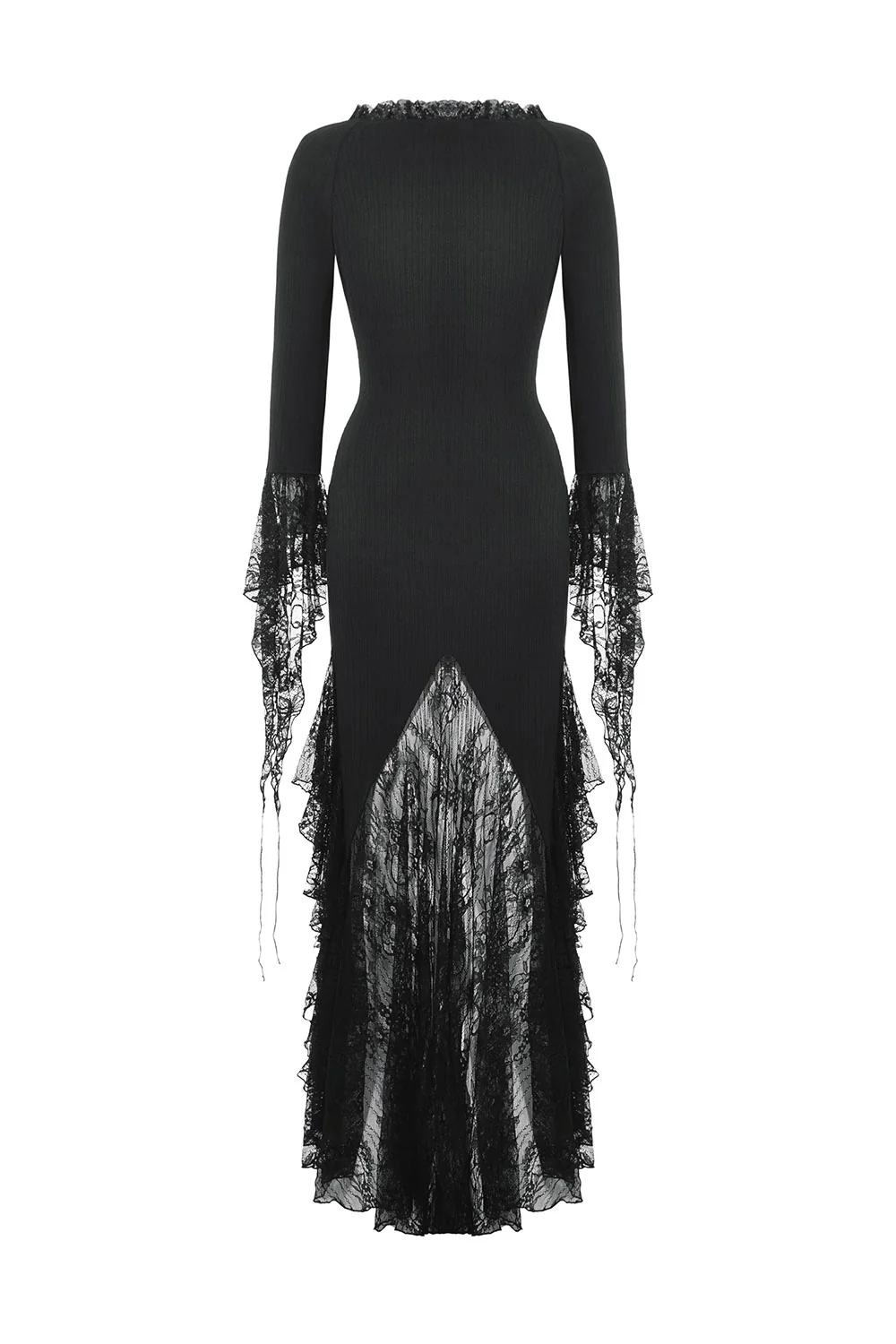 Luster Leg Slit Tattered Long Sleeve Dress - Image 8