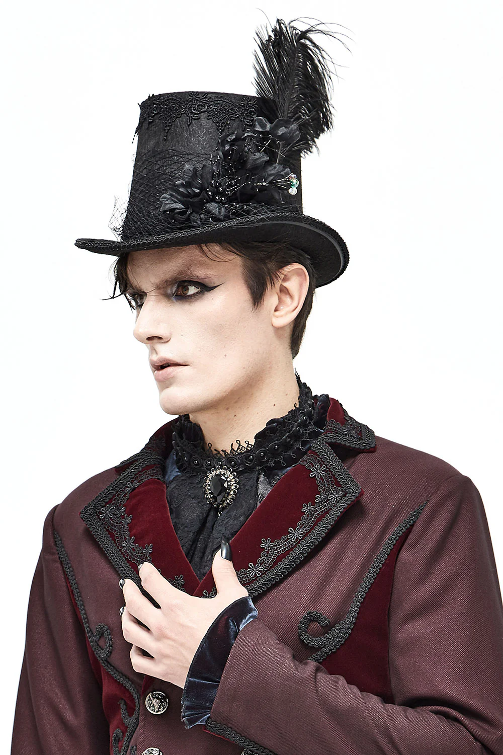 Mad Hatter Veiled Top Hat - Image 4