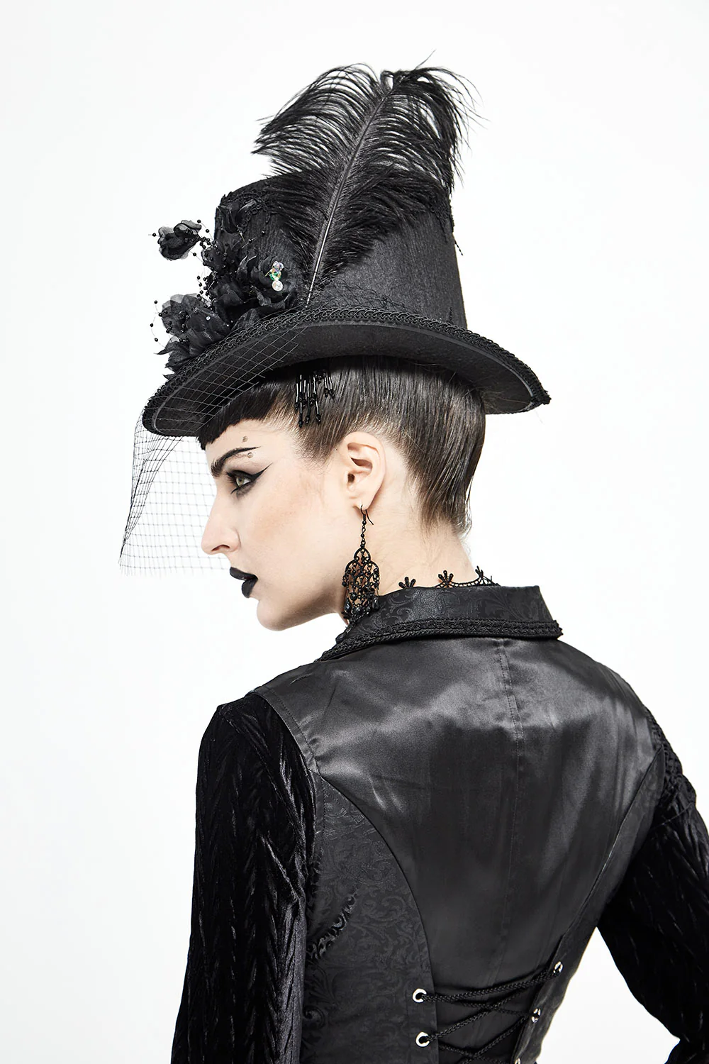 Mad Hatter Veiled Top Hat - Image 5