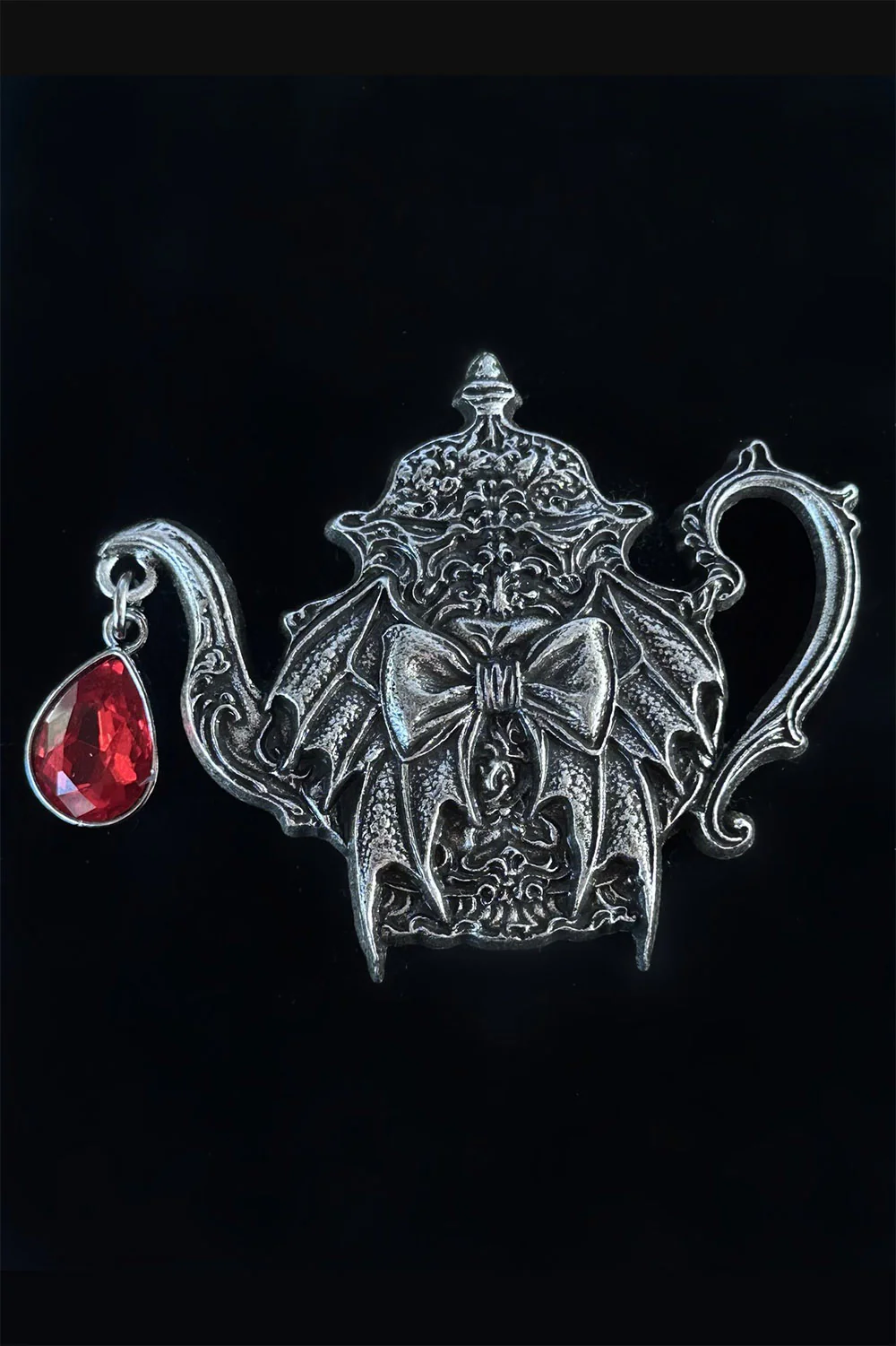 Mad Tea Party: Victorian Teapot Hair Bow and Brooch - Image 2