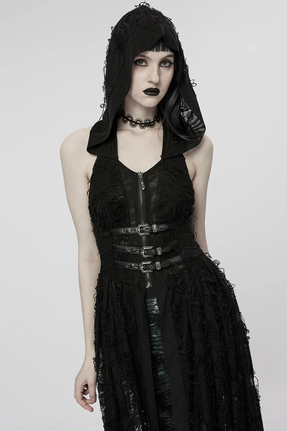 Mage Distressed Hooded Dress Set - Image 2