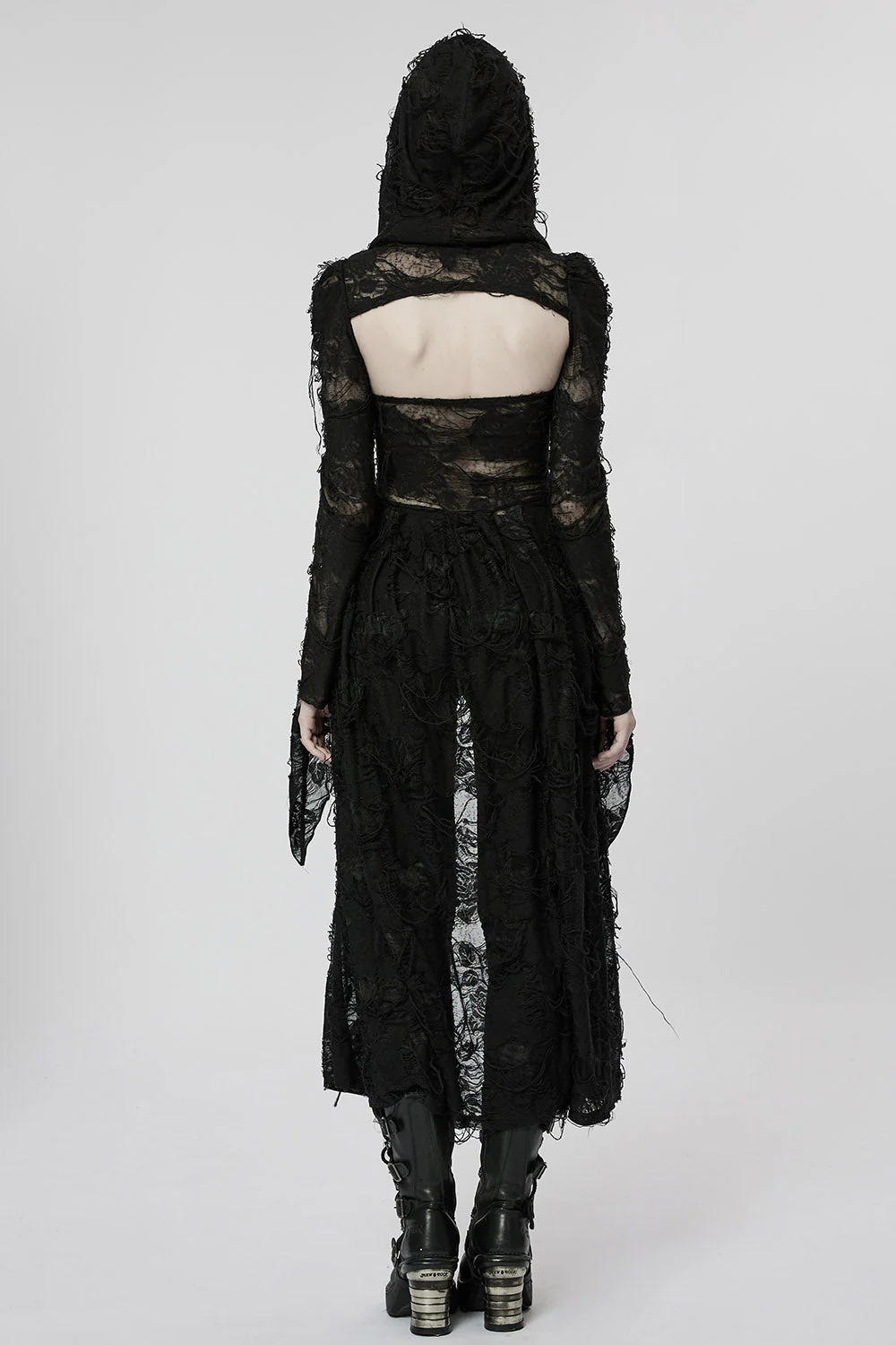 Mage Distressed Hooded Dress Set - Image 4