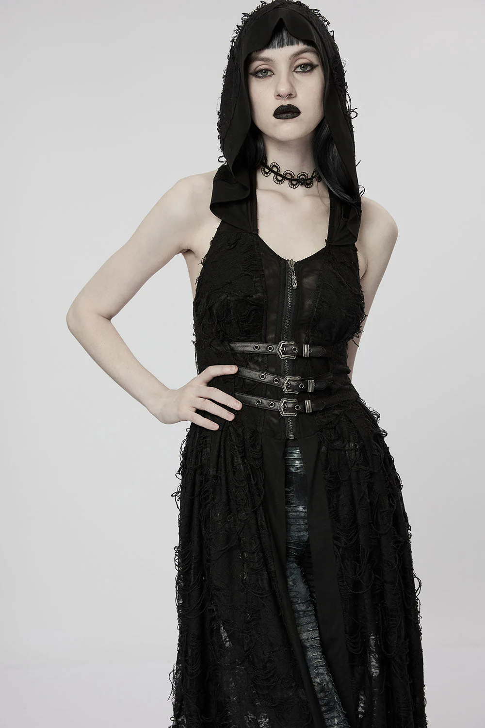 Mage Distressed Hooded Dress Set - Image 7