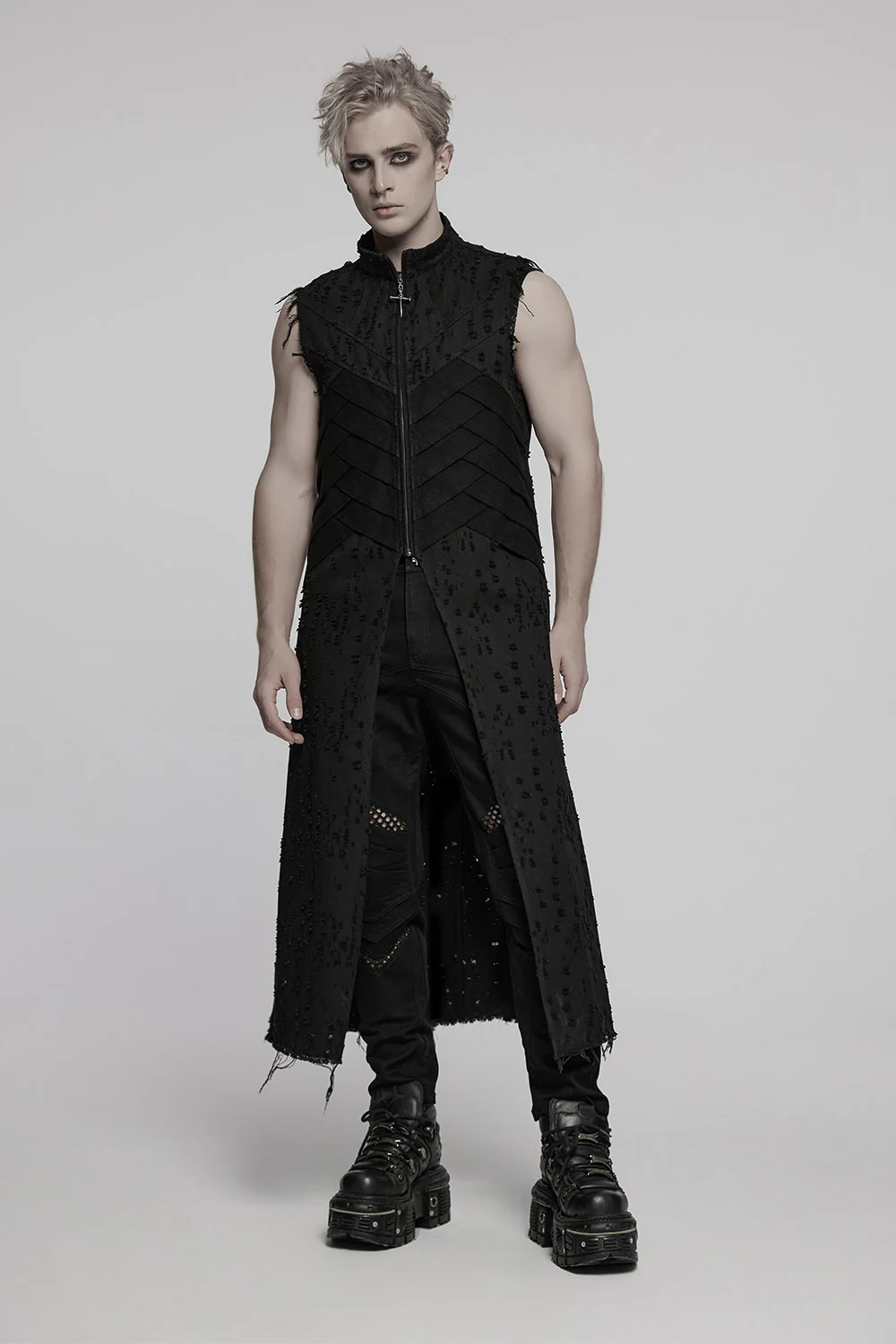 Malware Distressed Trench Coat