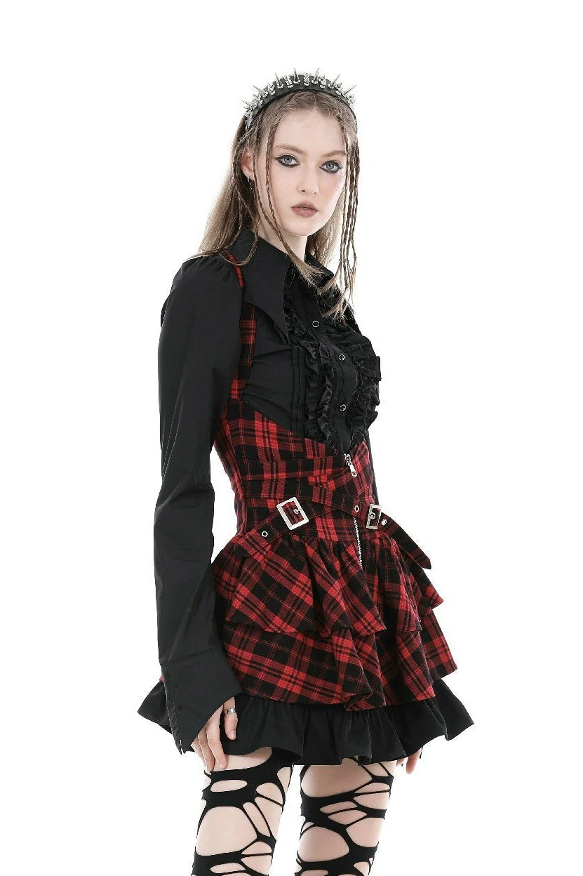 Mavis Batwing Collar Button-Up Shirt [Black] - Image 3
