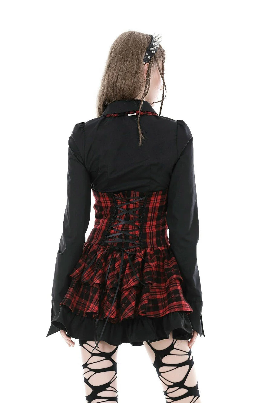 Mavis Batwing Collar Button-Up Shirt [Black] - Image 6