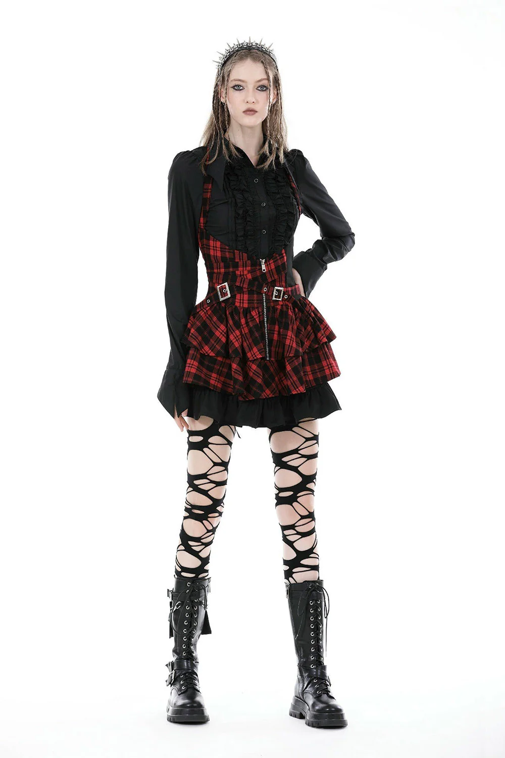 Mavis Batwing Collar Button-Up Shirt [Black] - Image 7