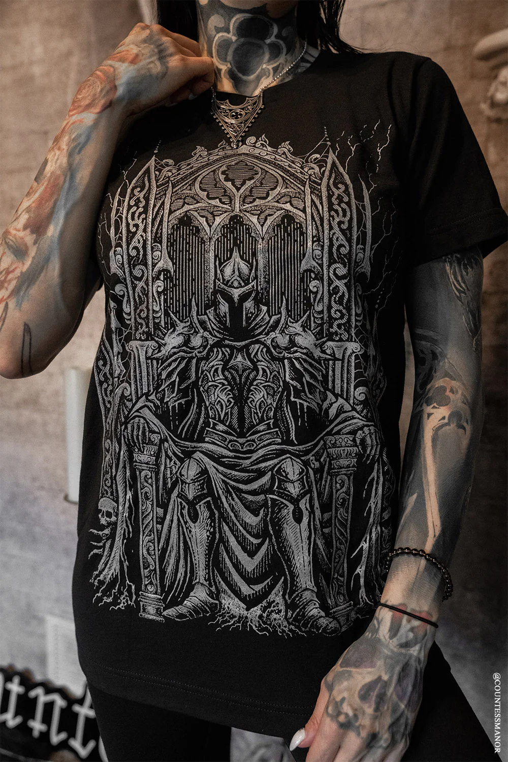 Medieval Knight T-shirt [Metallic Silver] - Image 2