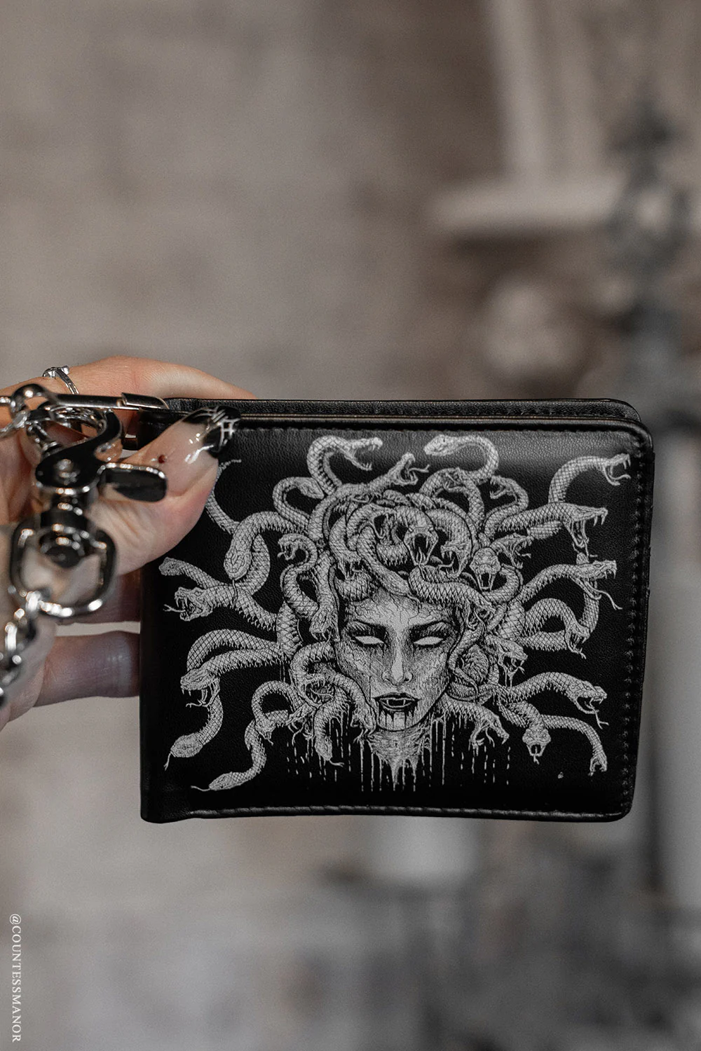 Medusa Bifold Wallet w/ Chain
