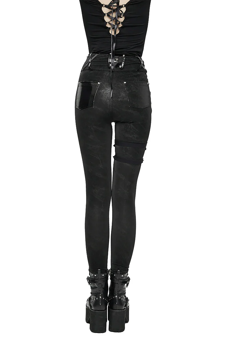 Midnight Hex Garter Belt Punk Pants - Image 2