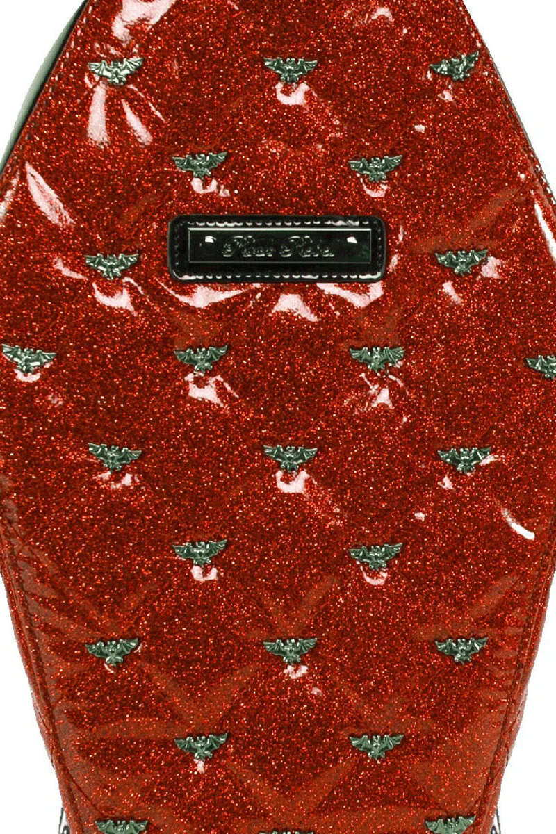Mina Quilted Bat Coffin Backpack [RED] - Image 3