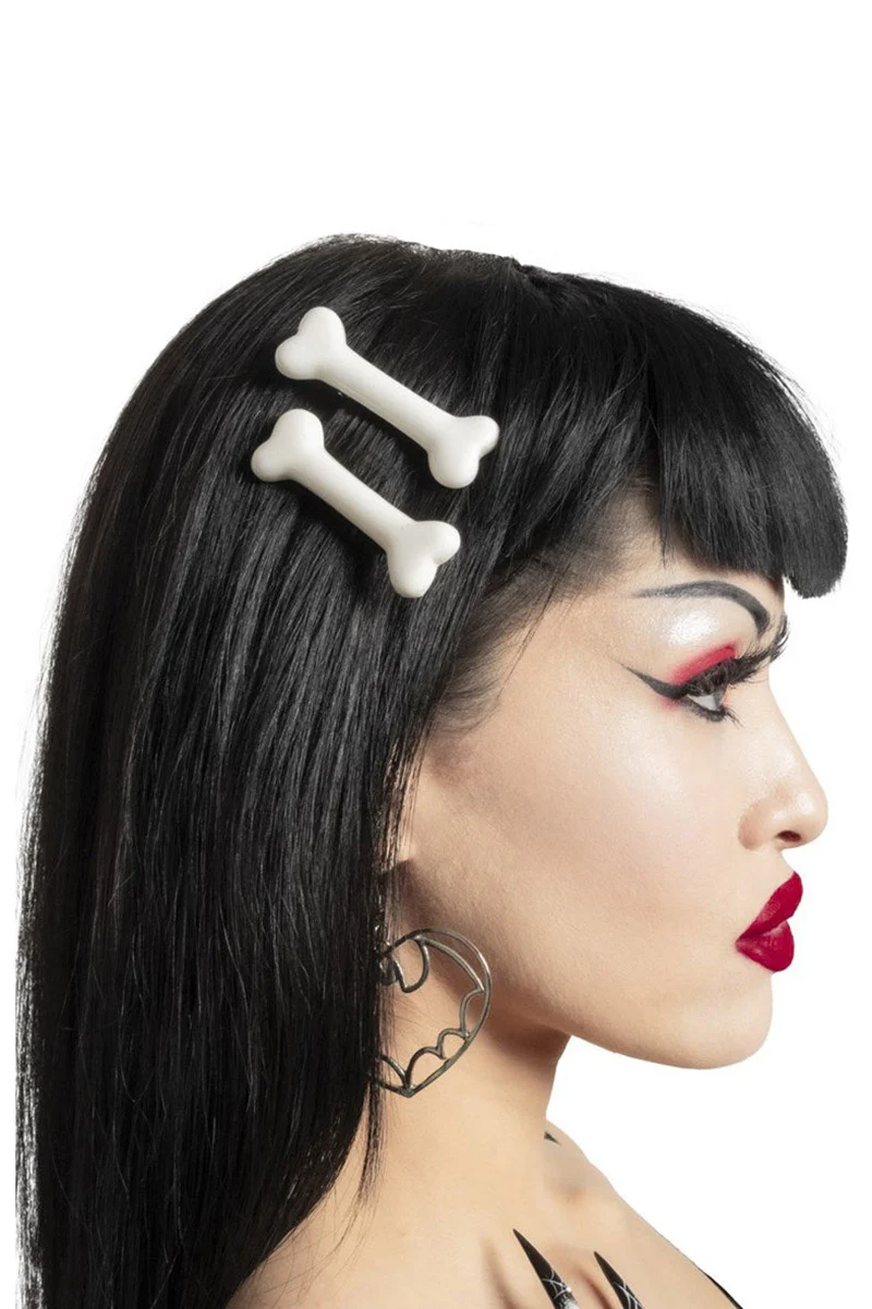 Mini Bone Hair Slides [WHITE]