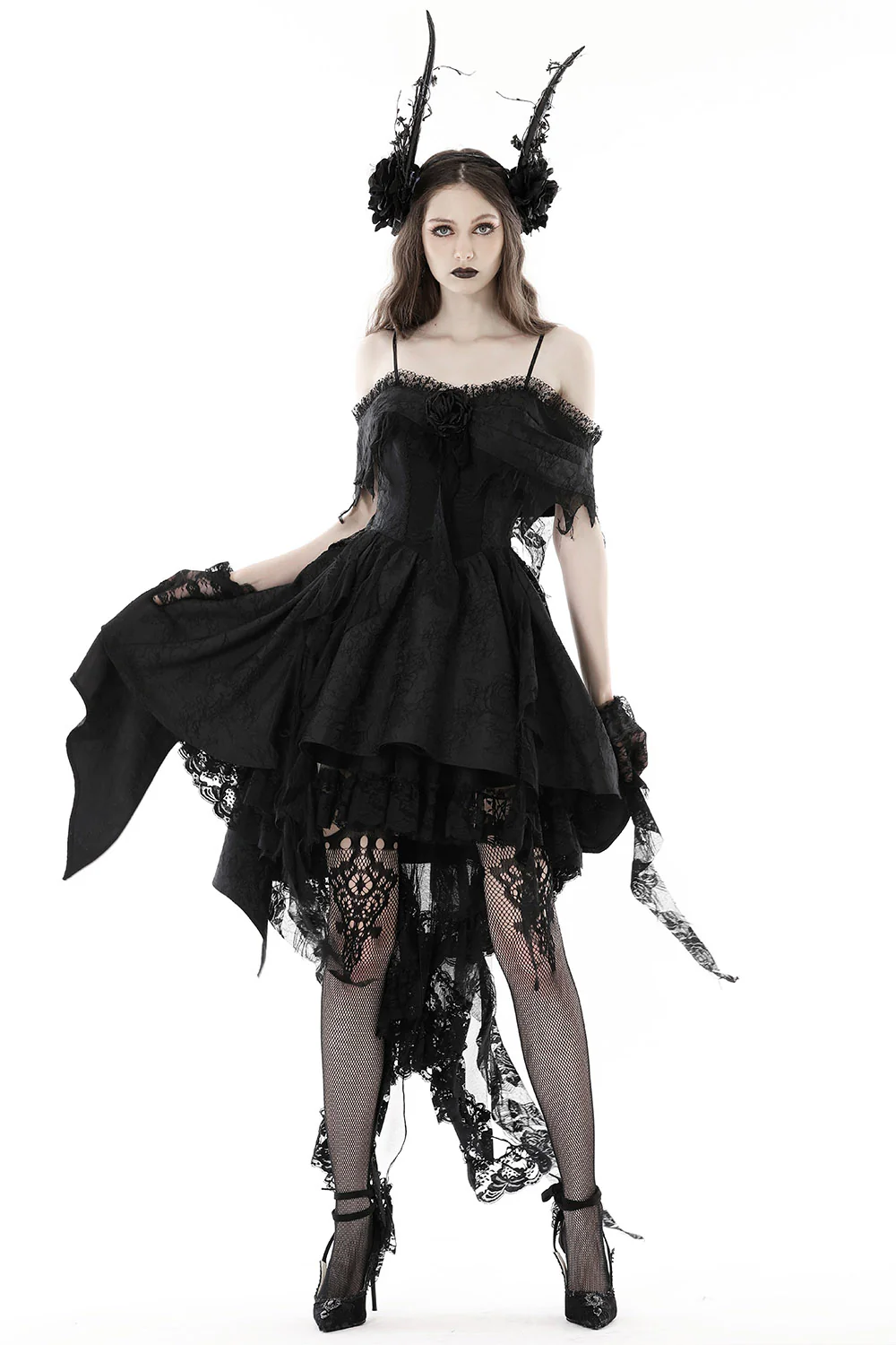 Mischief Maker Tattered Off Shoulder Dress - Image 4