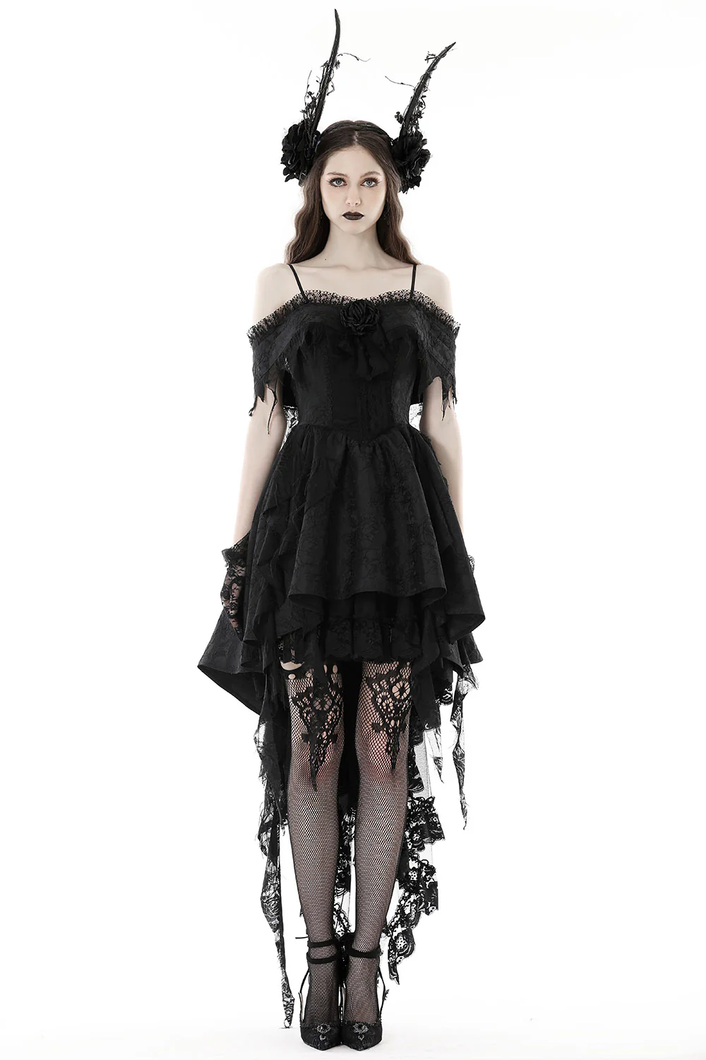 Mischief Maker Tattered Off Shoulder Dress - Image 5