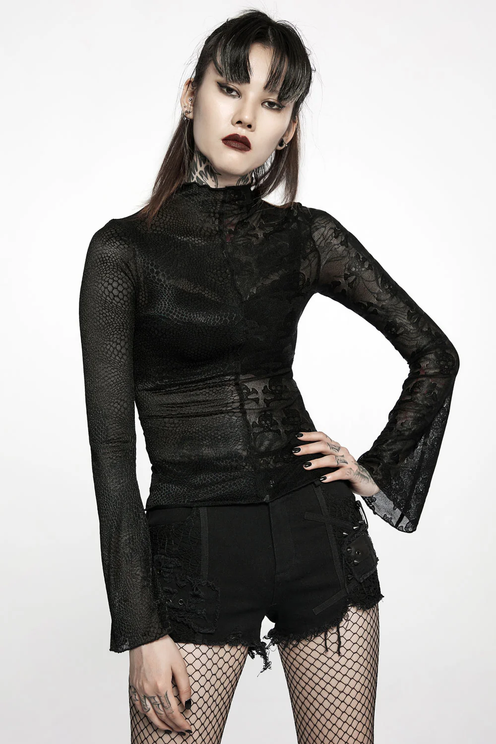 Mismatched Mesh Top [Skull/Snake] - Image 2