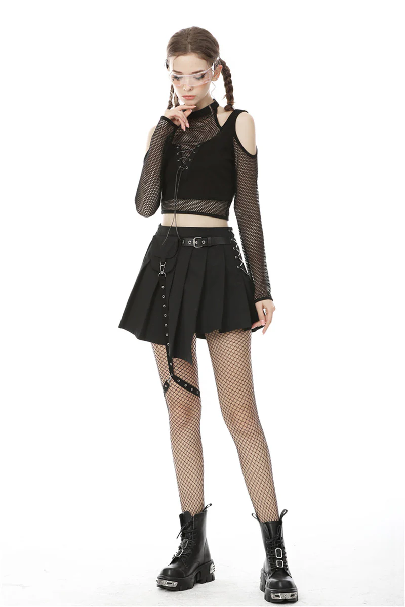 Miss Murder Fishnet Crop Top - Image 2