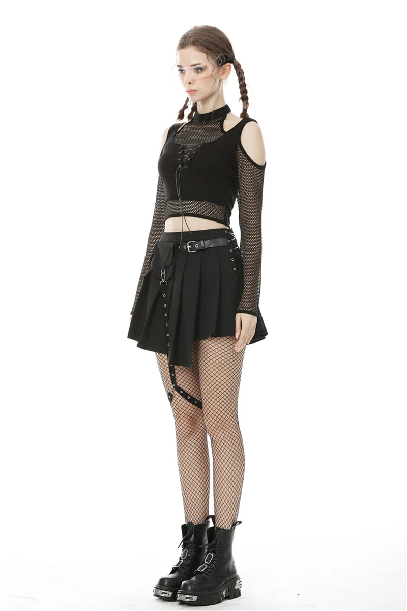 Miss Murder Fishnet Crop Top - Image 4