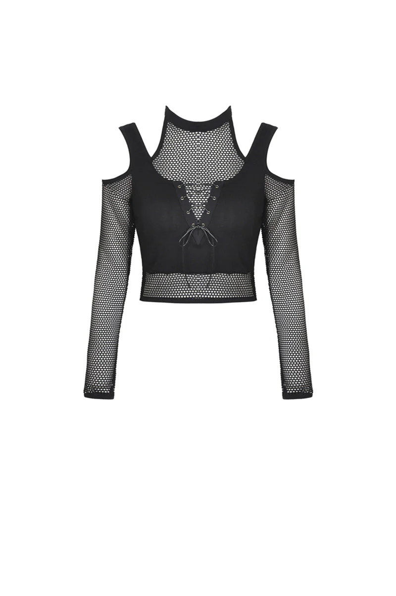 Miss Murder Fishnet Crop Top - Image 7