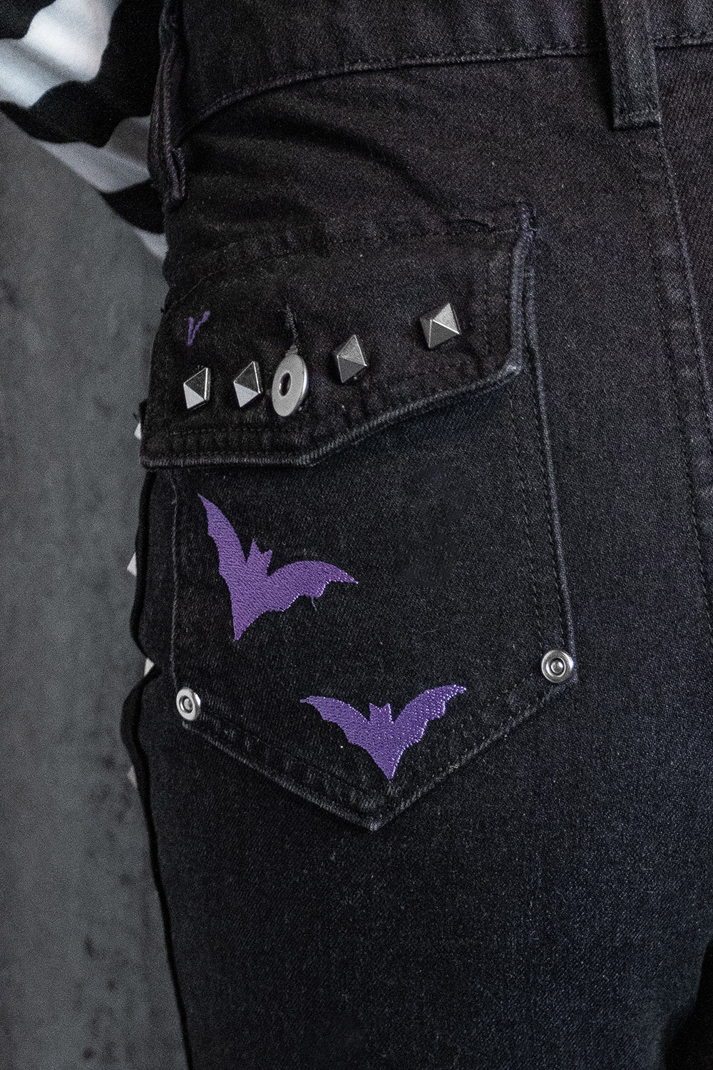 Moonbat Embroidered Shredded Pants - Image 8