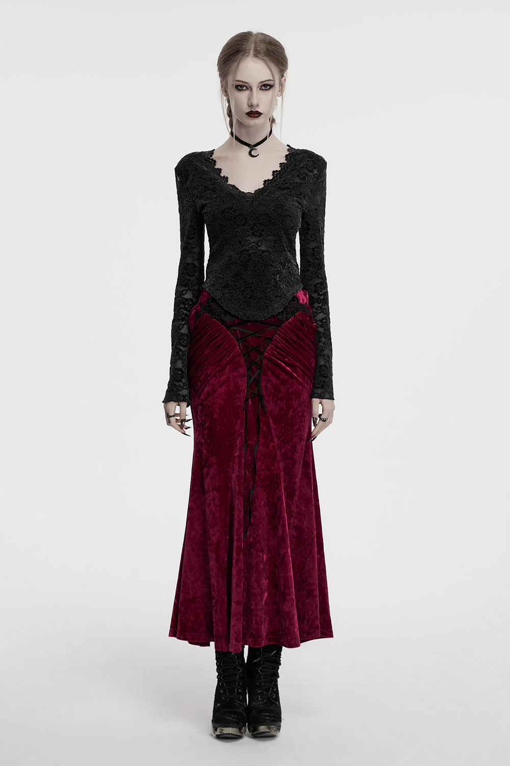 Moonlace Long Sleeve Top [Black] - Image 4