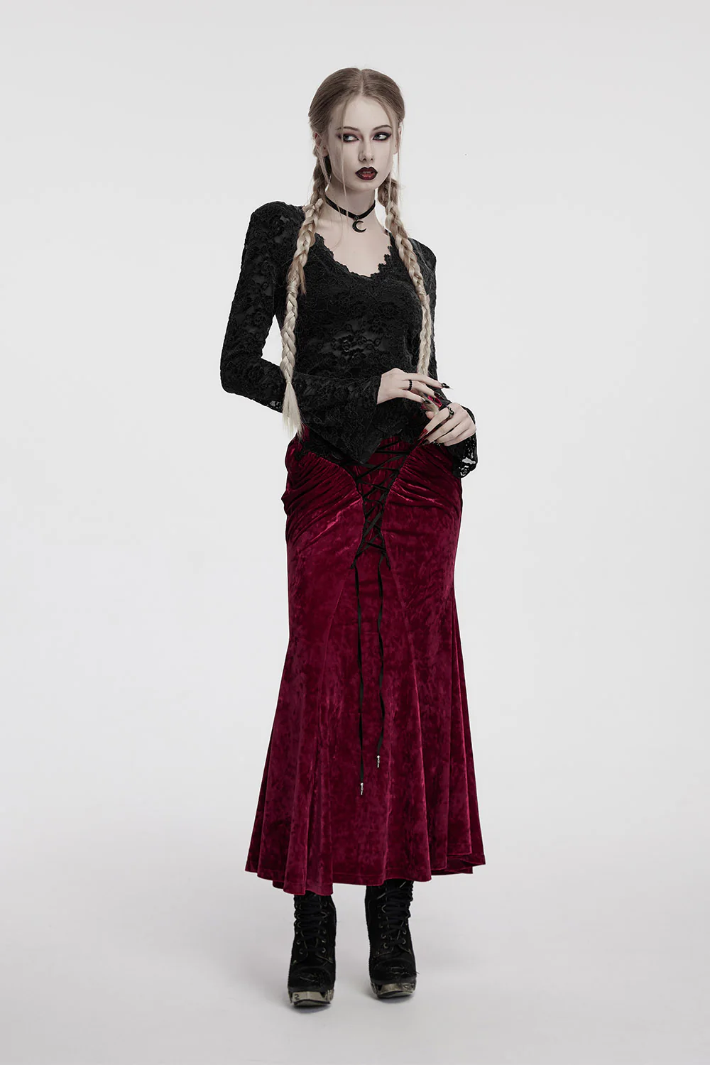 Moonlace Long Sleeve Top [Black] - Image 7