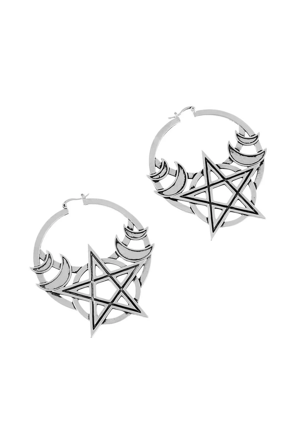 Moonlit Hoop Earrings [Silver] - Image 2