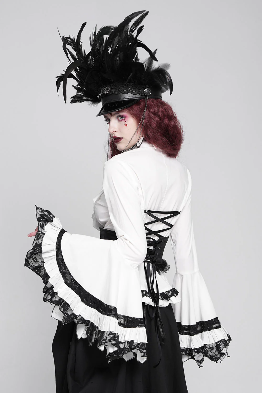Moonpearl Victorian Goth Top [White] - Image 2