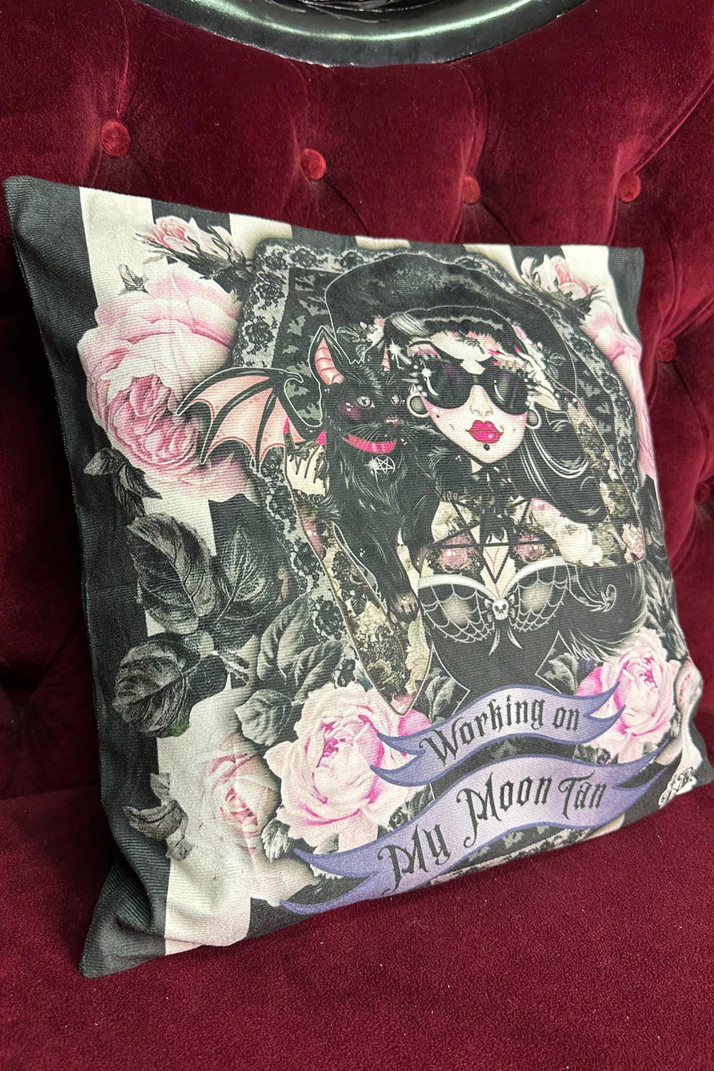 Moontan Rose Demon Cushion Cover - Image 2