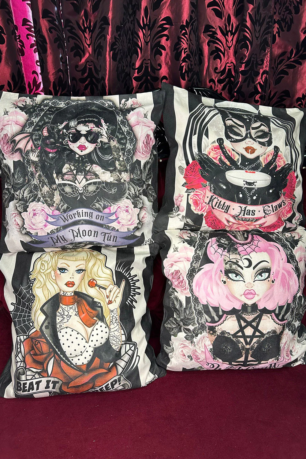 Moontan Rose Demon Cushion Cover - Image 3