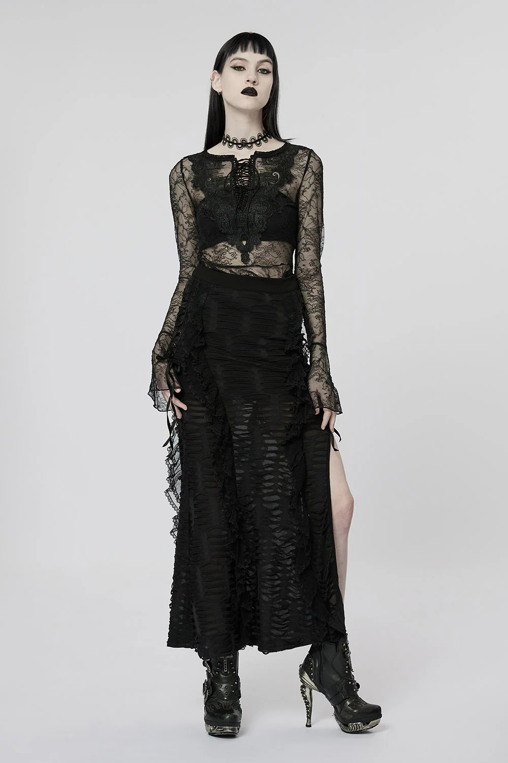Mortician Maxi Slit Skirt - Image 2